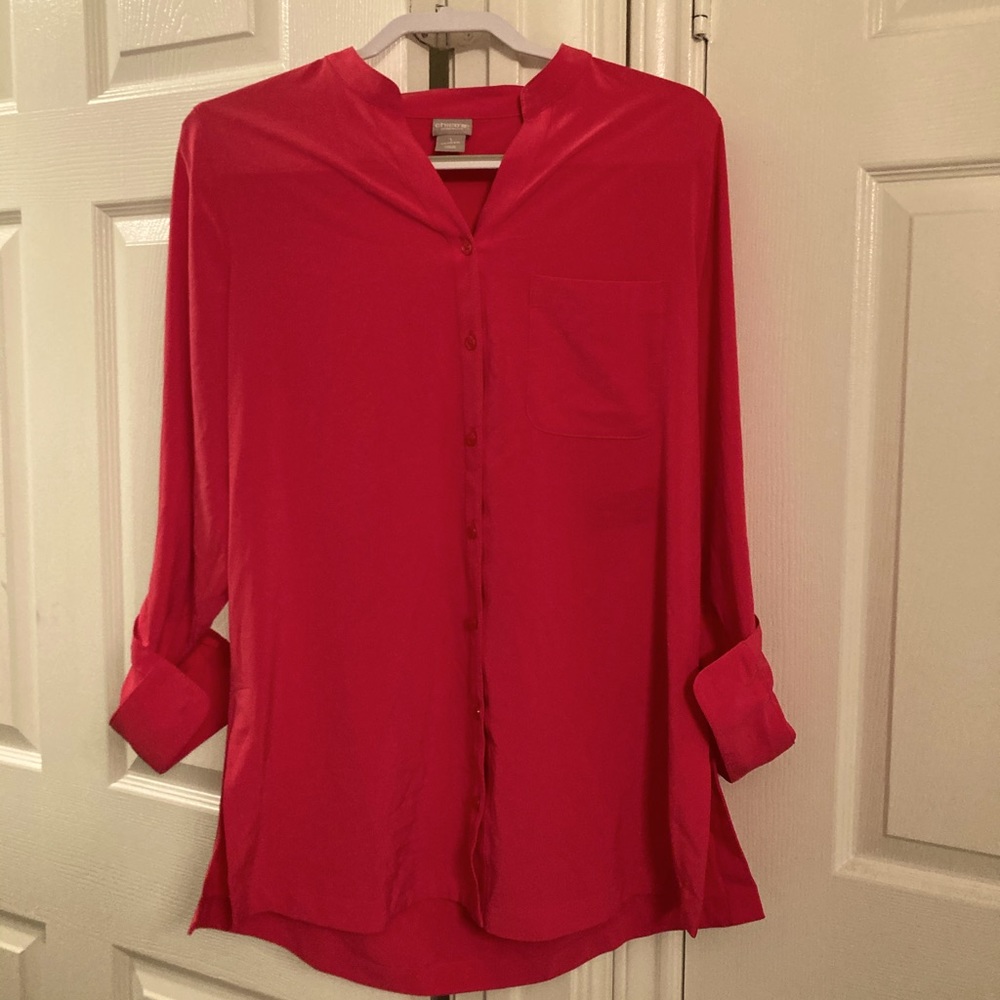 Hot Pink Silk Blouse